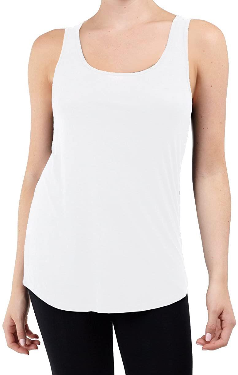 Ladies Womens Plain Vest Sleeveless Stretchy Cami Slashed Back Wide Tank Tops - Imagen 11 de 13