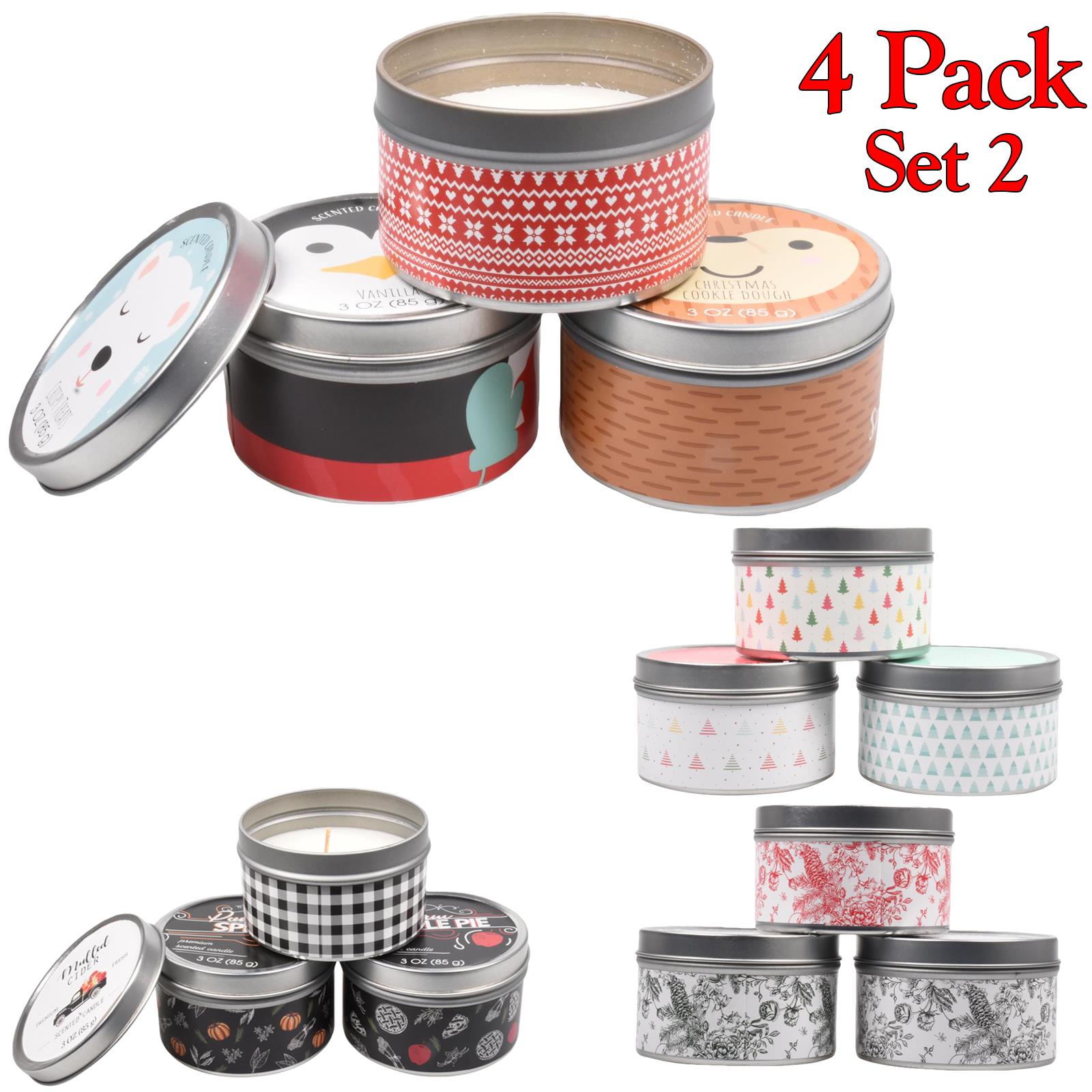 Scented Candles New Set of 3 Festive Christmas Decorative Tin Xmas Gift set - Picture 9 of 99