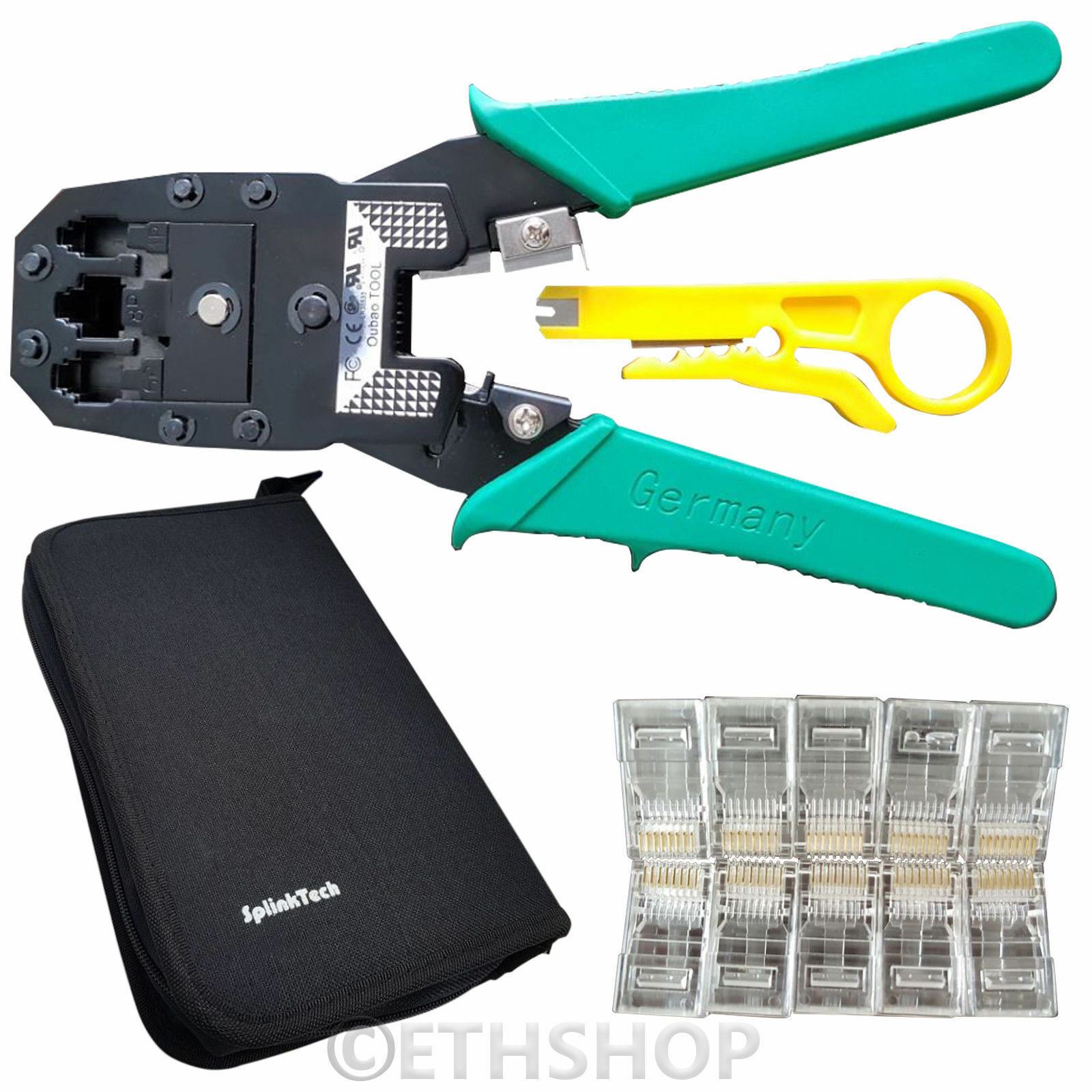 RJ45 Network Cable Crimping Crimper Stripper Tester Cutter