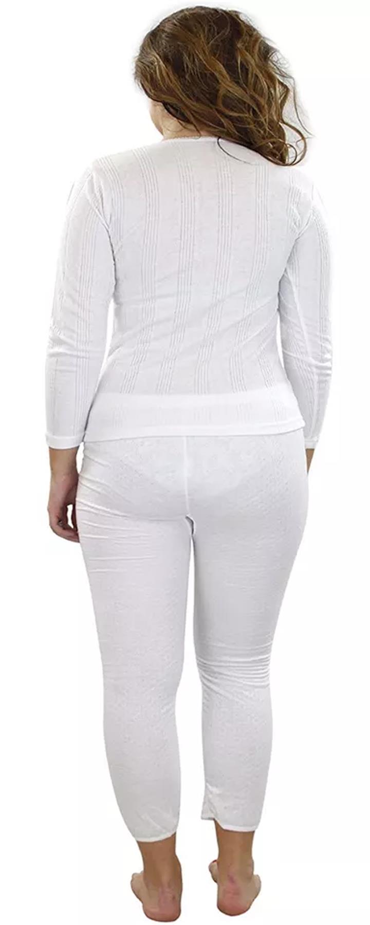 Ladies Thermal Underwear Top Long Sleeve Tshirt Vest Legging Bottom Long Janes - 第 10/28 張圖片