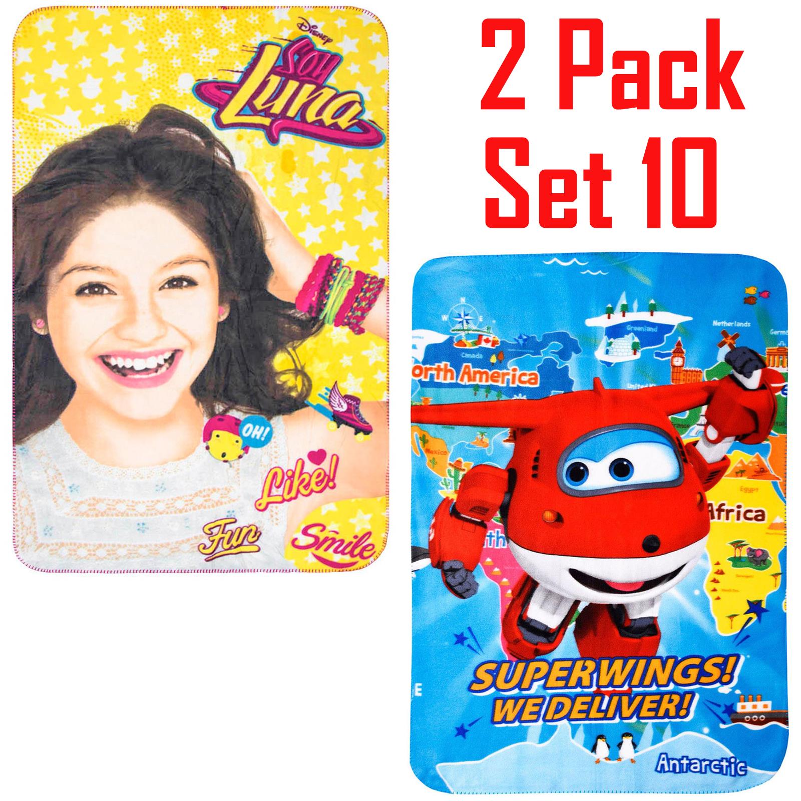 2&4Pack Kids Fleece Blanket Throw Over Super Soft Novelty Character Bed Blanket - Picture 17 of 27