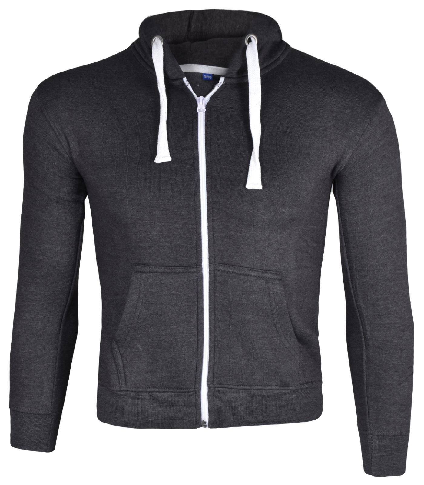 Kids Zip up Hoodie Sweatshirts PE School Jumpers Fleece Hoodies For Boys Girls - Picture 161 of 264