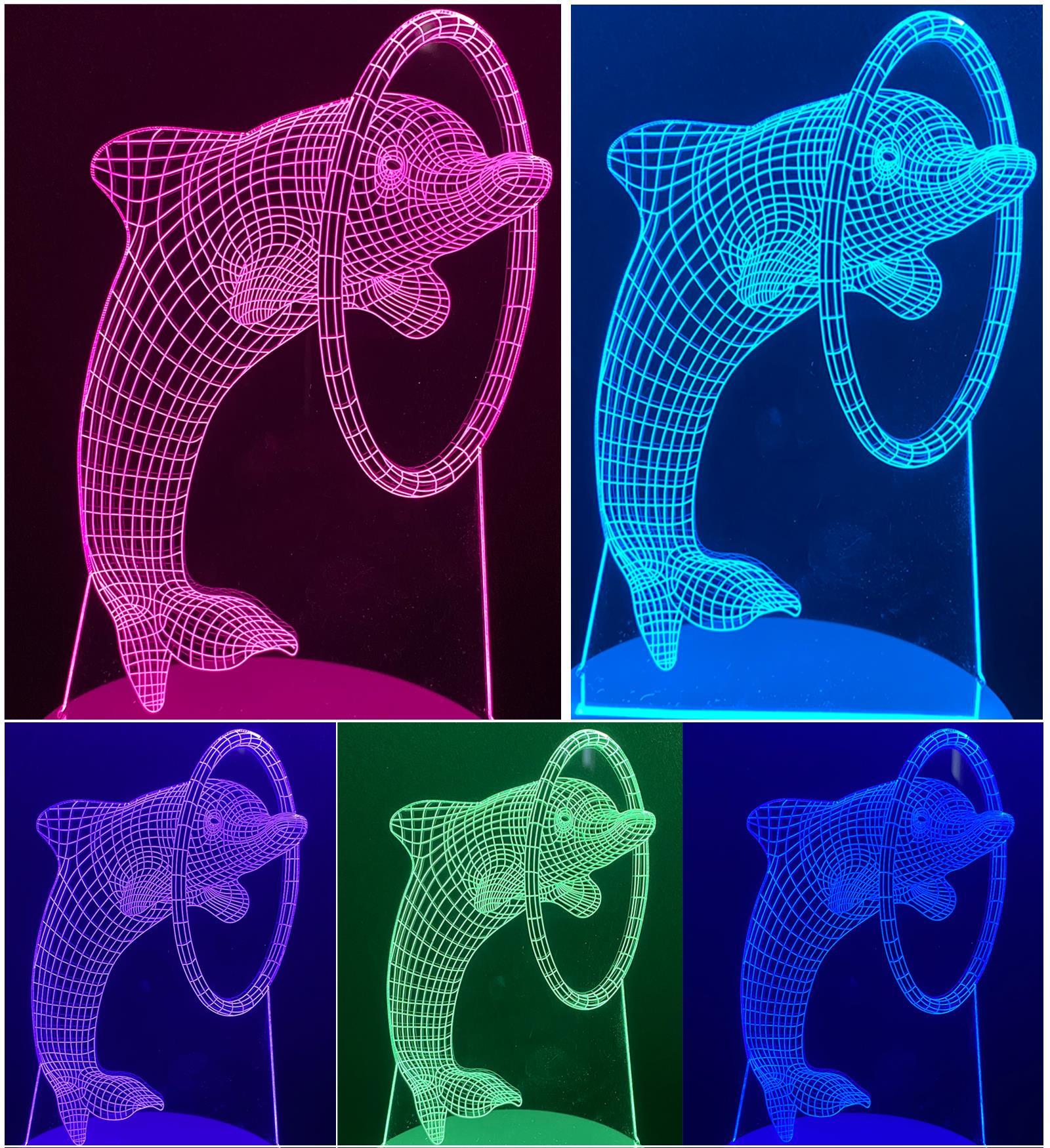 4Pack 3D LED Illusion Table Lamp Kids Gift Night Light Changing Colours Lights - Picture 4 of 21