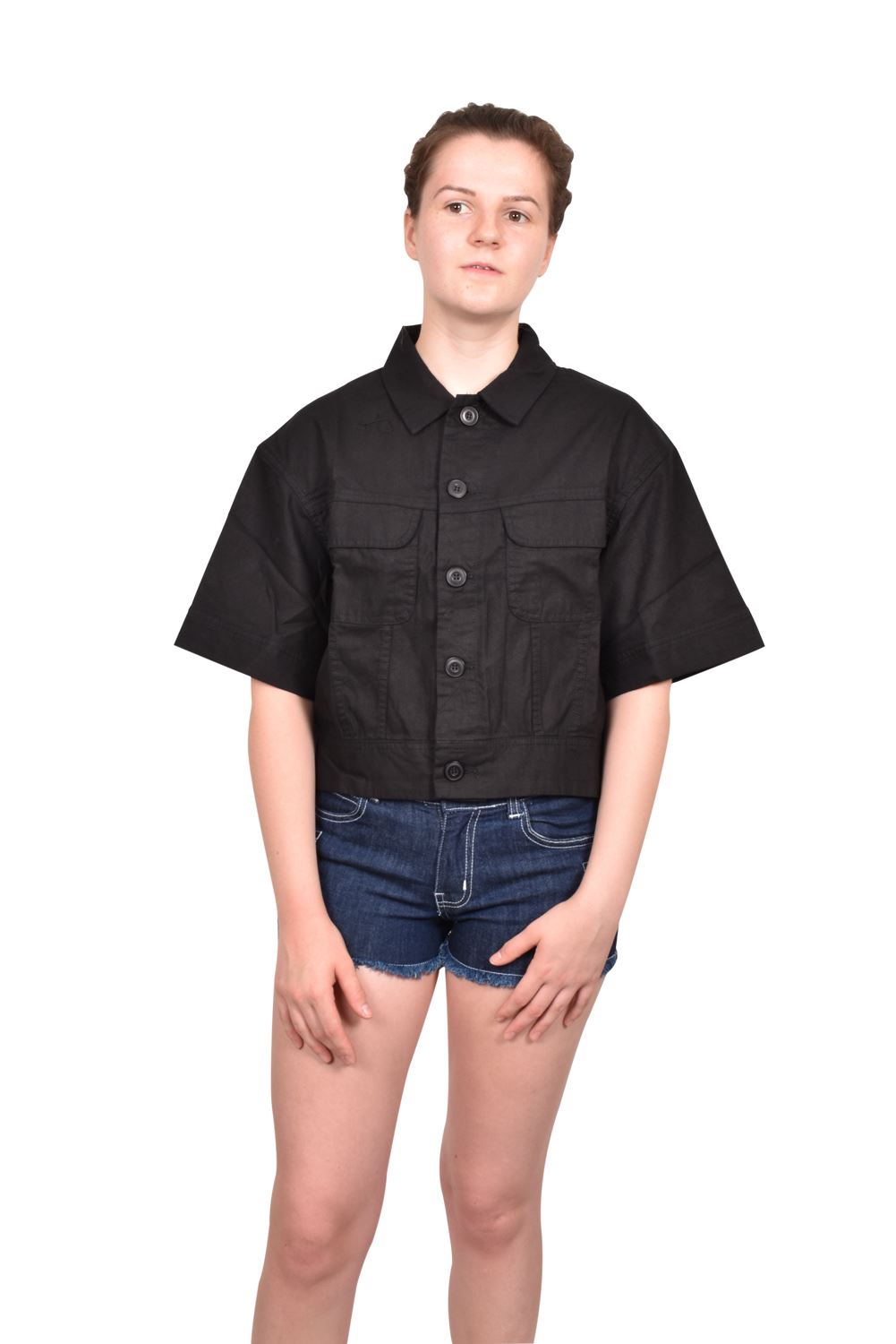 Womens Premium Jacket Casual Ladies Trendy Stylish Front Pockets Cropped Top S-L - Picture 3 of 21