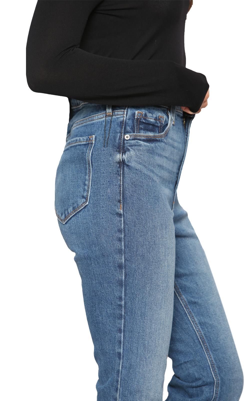 Pantalones de mezclilla para mujer Bootcut elásticos tiro medio acampanados pantalones largos pantalones talla 6-30 - Imagen 62 de 62