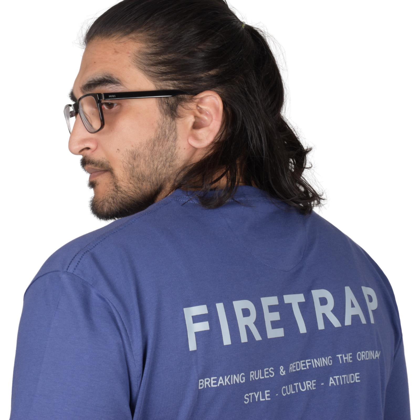 Firetrap Mens Plain T-shirt Crew Neck Short Sleeve T Shirt 100% Cotton Tee Top - Picture 24 of 31