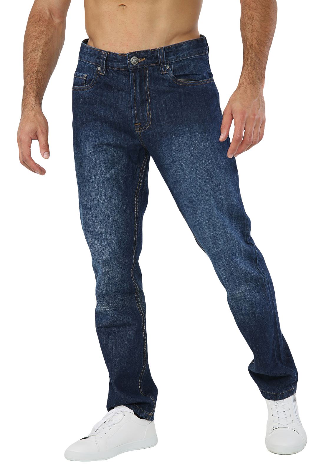 Mens Denim Jeans Regular Fit Straight Leg Cotton Pants Trousers Big & Tall Sizes - Picture 8 of 32
