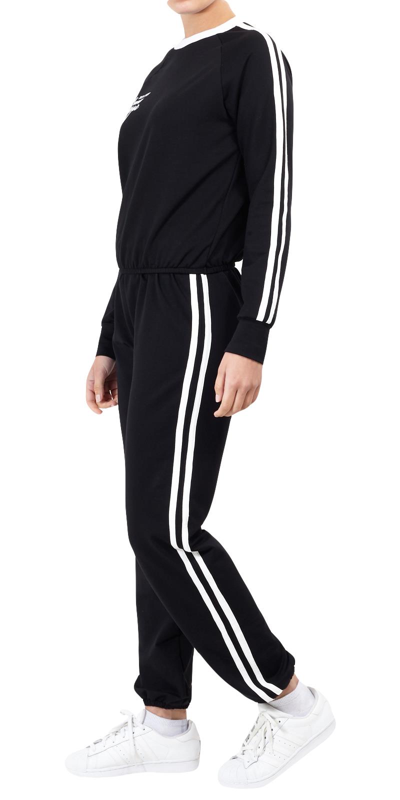 Womens Sweatshirt Crew Neck Striped Jumpers Pullover Casual Long Sleeve Top - Picture 7 of 9