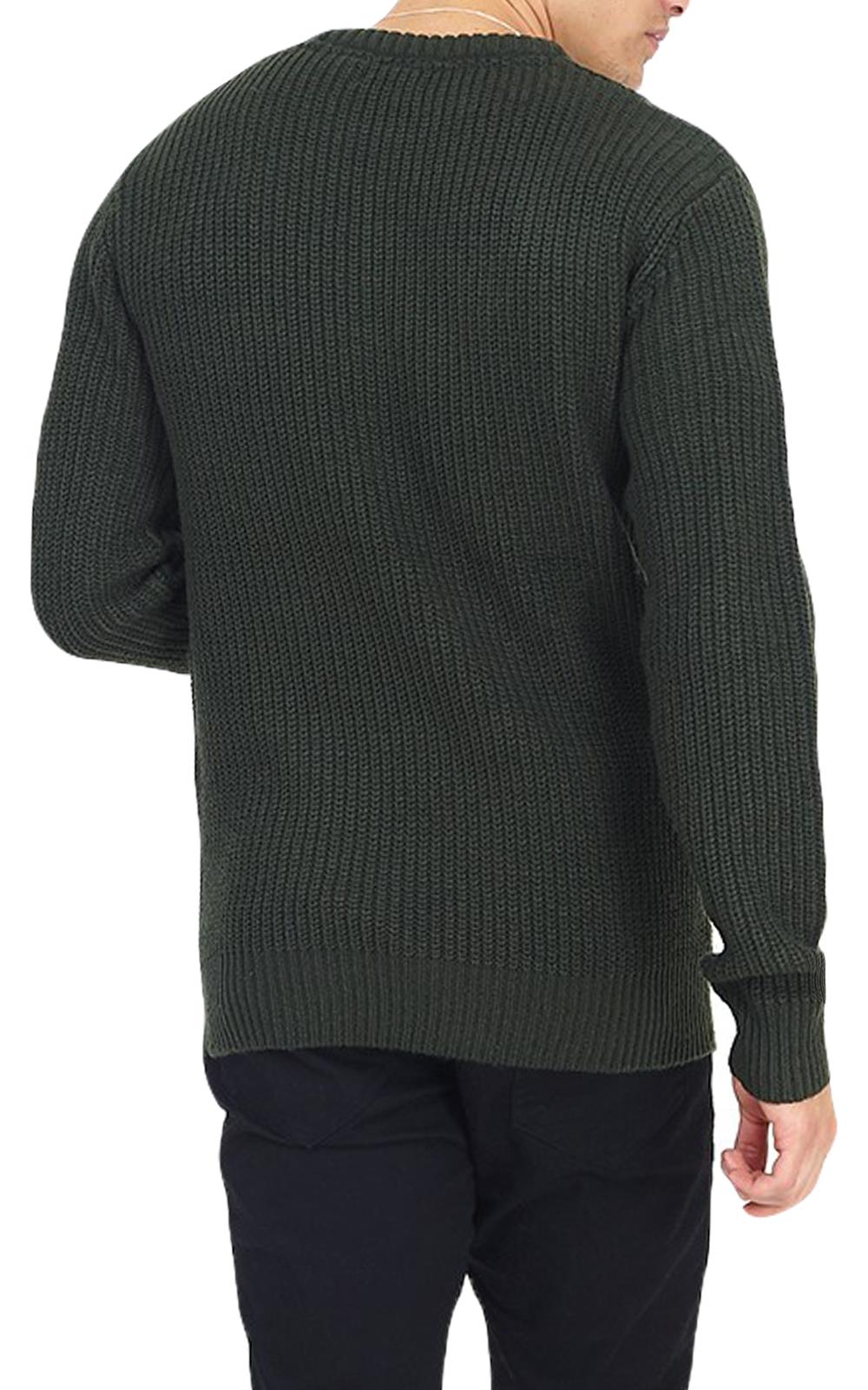 Brave Soul Mens Cable Knit Fisherman Knitted Jumper Weave Warm Pullover Sweater - Picture 37 of 51