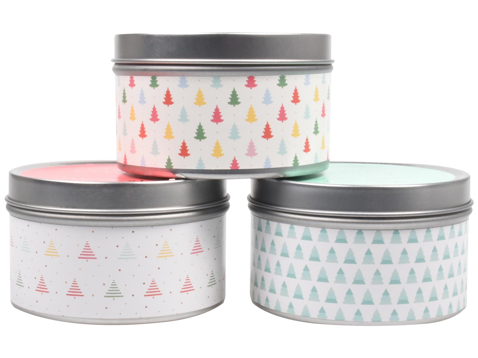 Scented Candles New Set of 3 Festive Christmas Decorative Tin Xmas Gift set - Picture 78 of 99