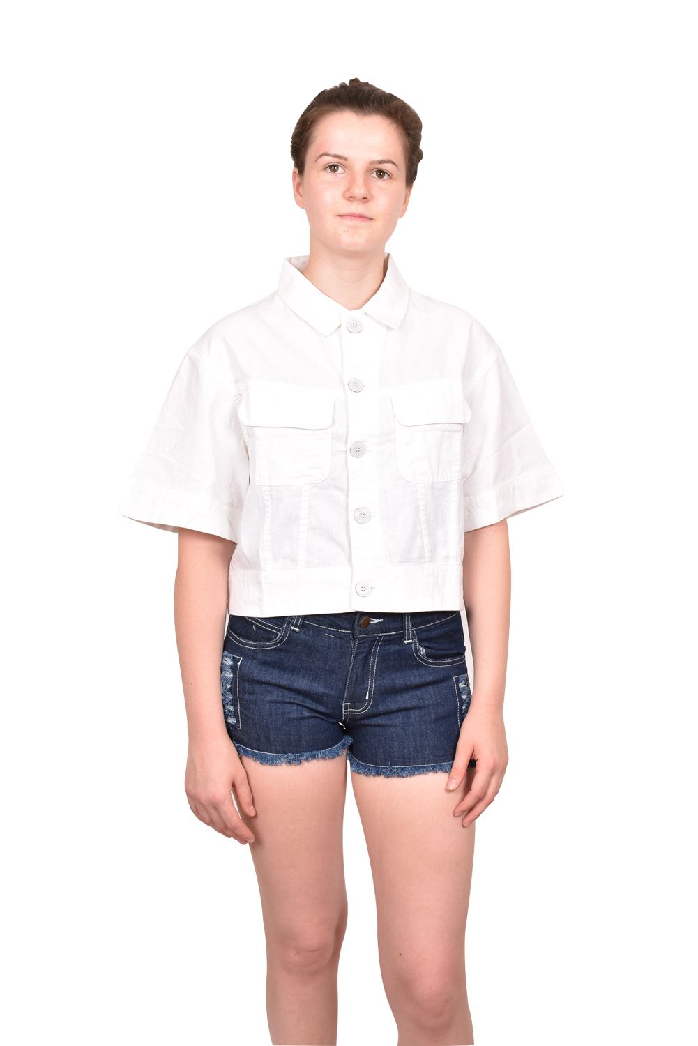 Womens Premium Jacket Casual Ladies Trendy Stylish Front Pockets Cropped Top S-L - Picture 18 of 21