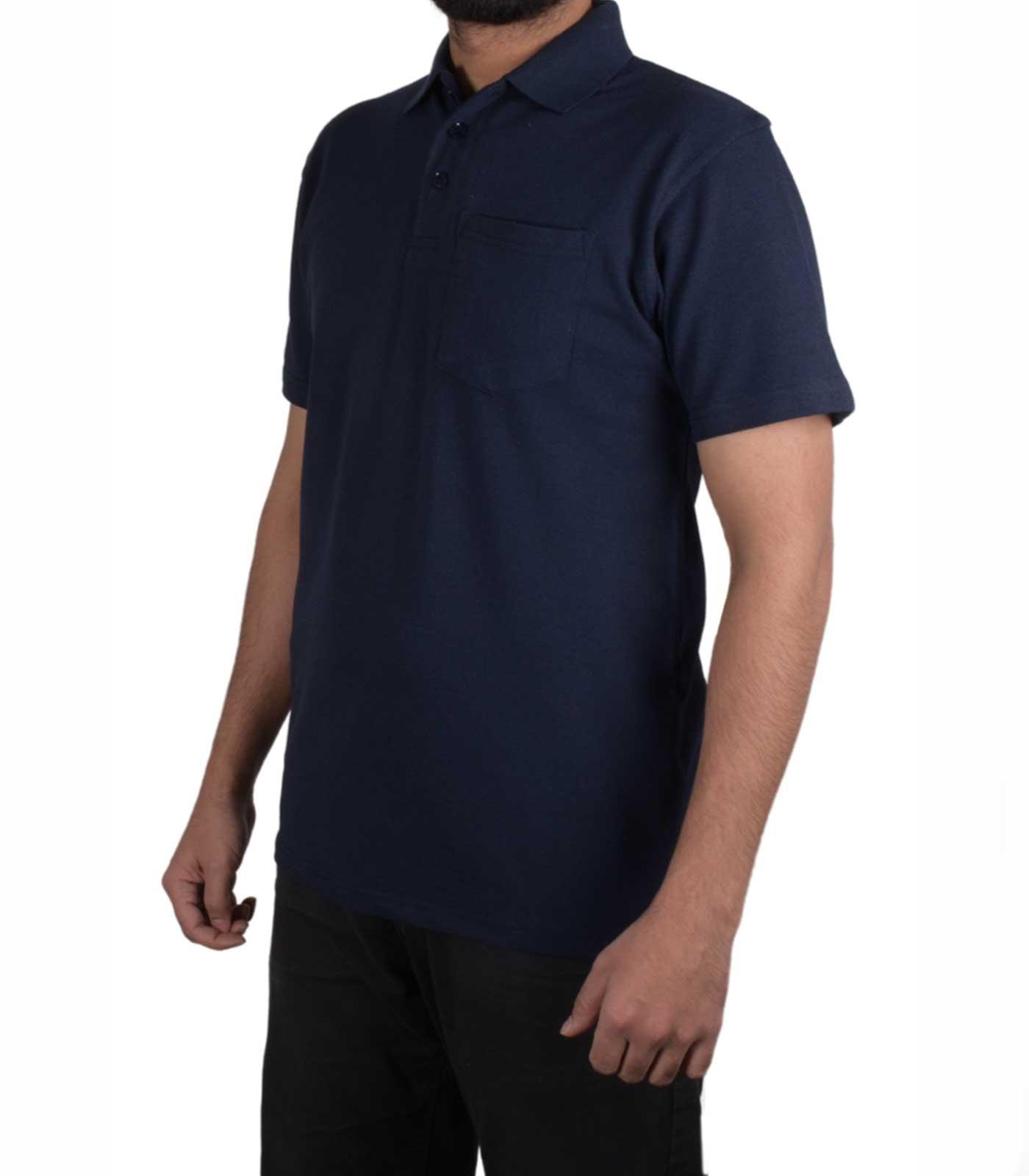 Mens Polo Shirts Casual Work T Shirt Pocket Plain Pique Classic Short Sleeve Tee - Picture 9 of 10