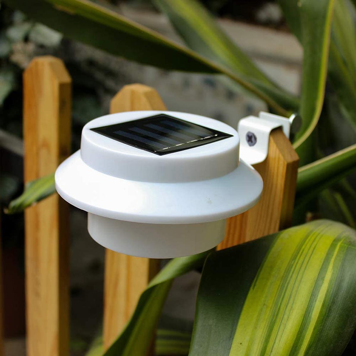 2Pc Solar Accionado 3 LED Canalón Puerta Pared Valla Luces de Jardín