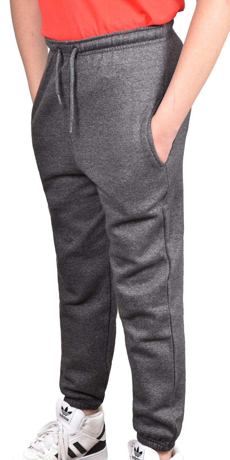 Jogging Bottoms Pack of 2 Kids Boys Girls Warm Fleece PE Plain Tracksuit Joggers - Picture 22 of 62