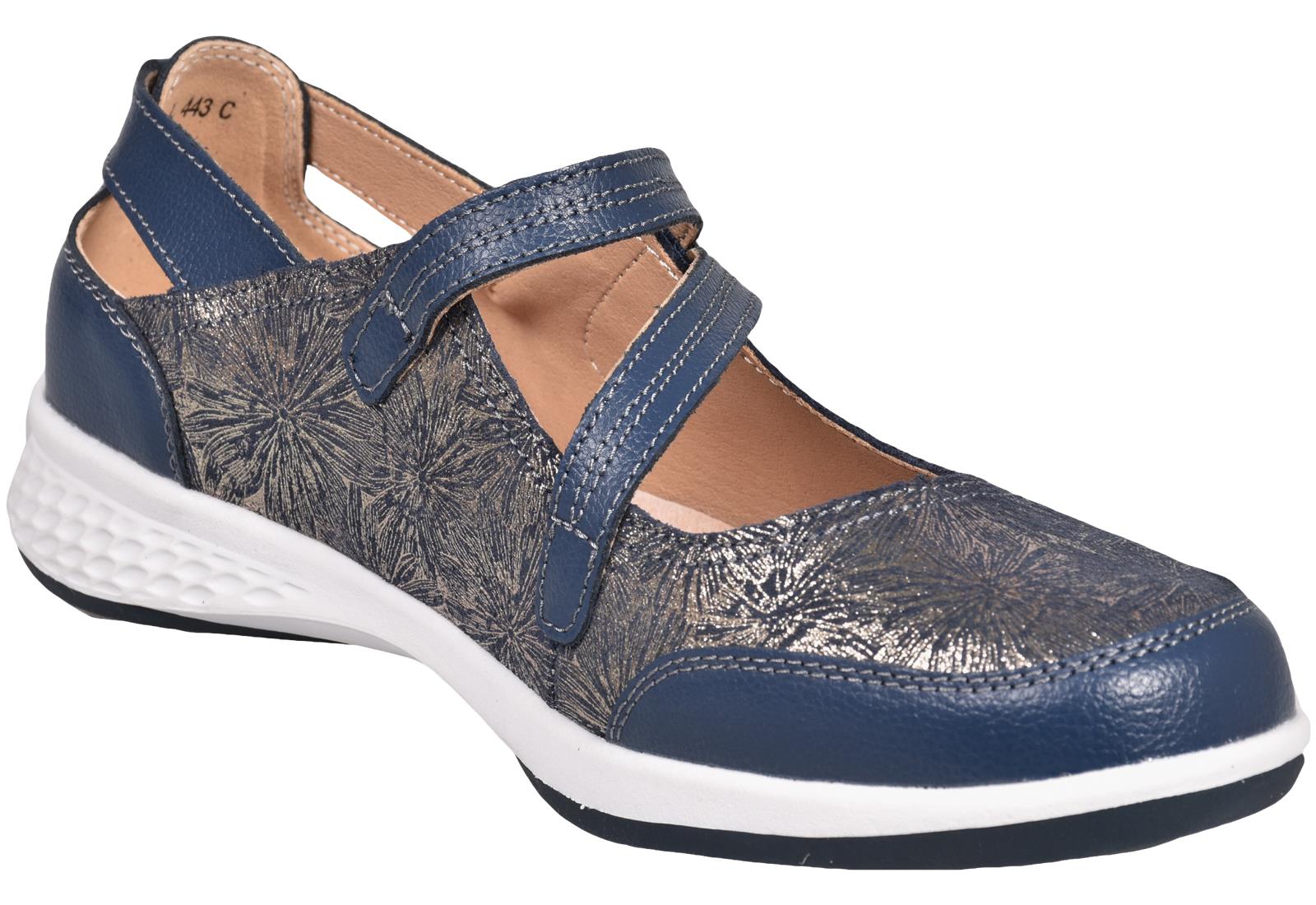 Ladies Mary Jane Sandals Flat Pumps EEE Wide Fit Comfort Bar Shoes UK Size 3 - 9 - Picture 18 of 30