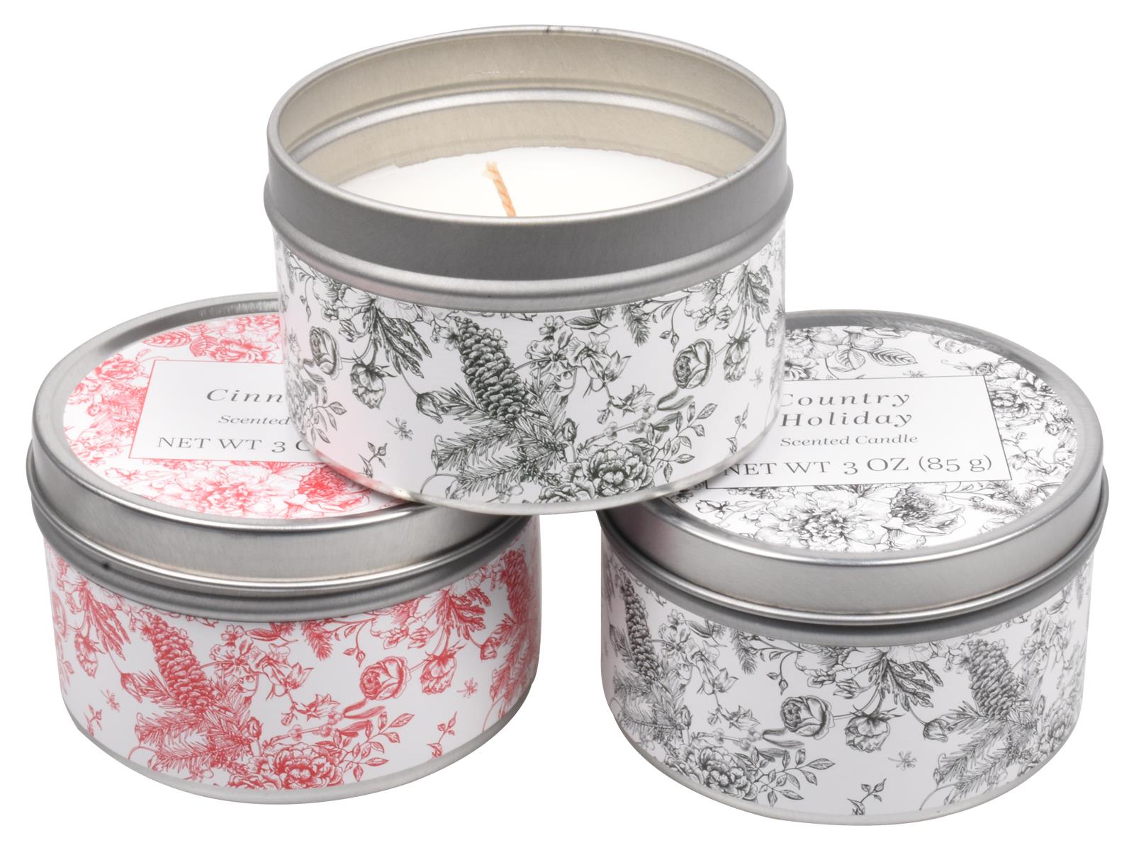 Scented Candles New Set of 3 Festive Christmas Decorative Tin Xmas Gift set - Picture 76 of 99
