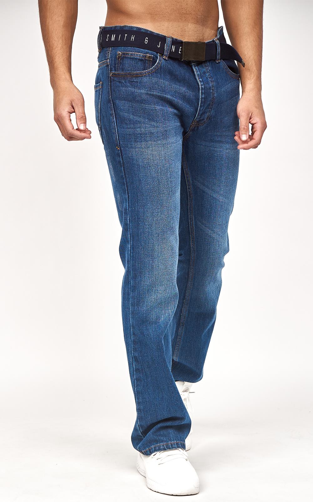 Pantalones de mezclilla regulares de diseñador Smith and Jones para hombre 28-48 - Imagen 23 de 25