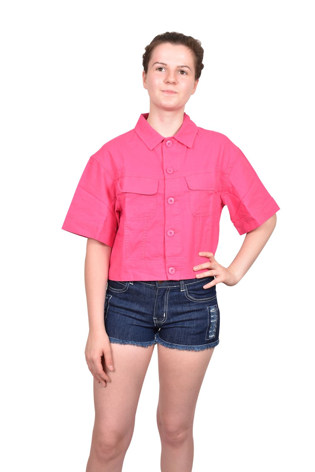 Womens Premium Jacket Casual Ladies Trendy Stylish Front Pockets Cropped Top S-L - Picture 7 of 21