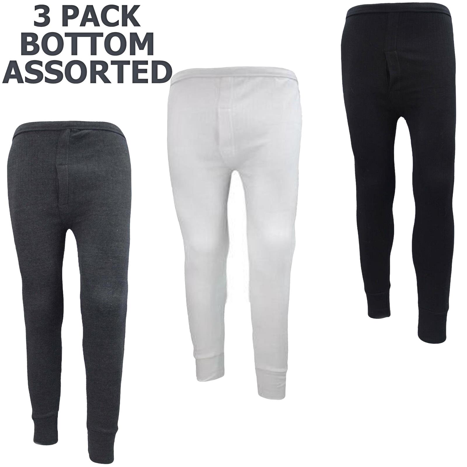3, 4, 6 Pack Mens Thermal Long Johns Bottoms Winter Warm Underwear Baselayer - Picture 17 of 18