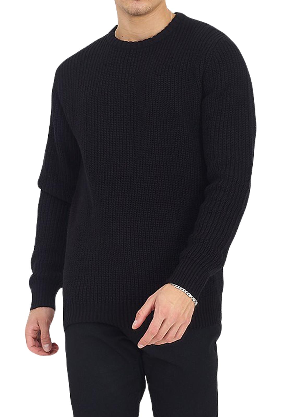 Brave Soul Mens Cable Knit Fisherman Knitted Jumper Weave Warm Pullover Sweater - Picture 12 of 51