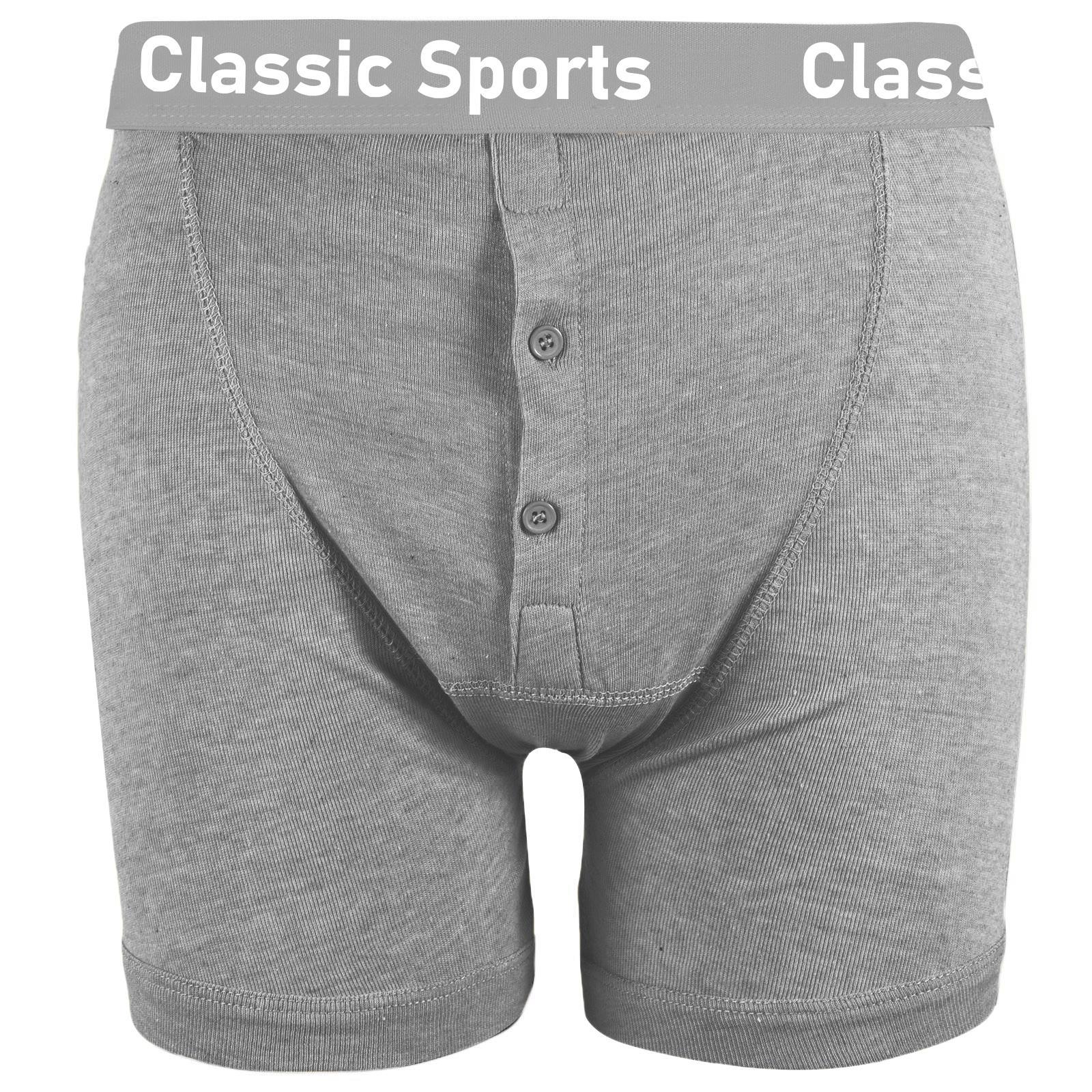 6, 12 Pack Mens Boxer Shorts Plain Button Fly Underwear Underpants Trunks Boxers - Picture 16 of 19