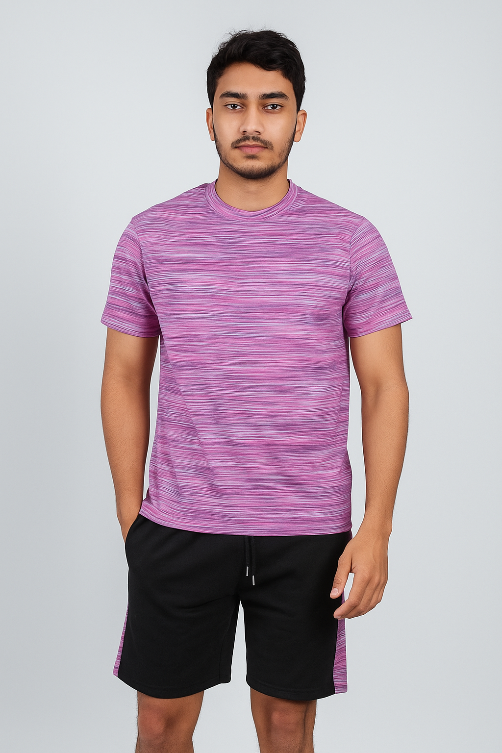 Conjunto de pantalones cortos para hombre camiseta ropa de salón de verano manga corta chándal teñido de moda pijamas - Imagen 10 de 10