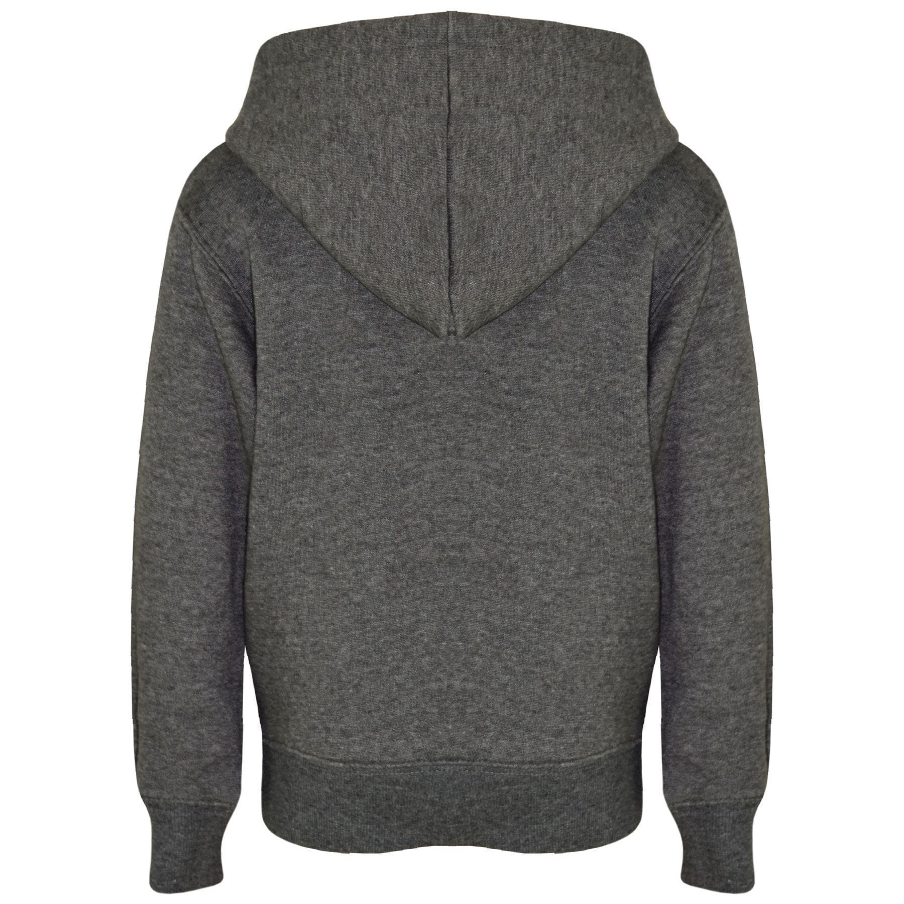 Kids Girls Boys Plain Hooded Jumper Fleece Pullover Hoodie Unisex Sweatshirt - Picture 94 of 128