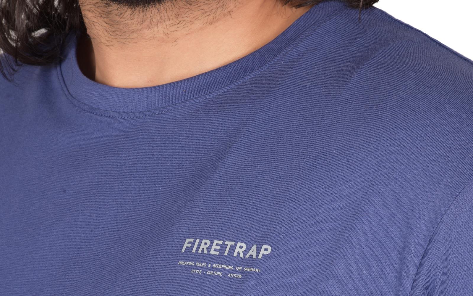 Firetrap Mens Plain T-shirt Crew Neck Short Sleeve T Shirt 100% Cotton Tee Top - Picture 25 of 31