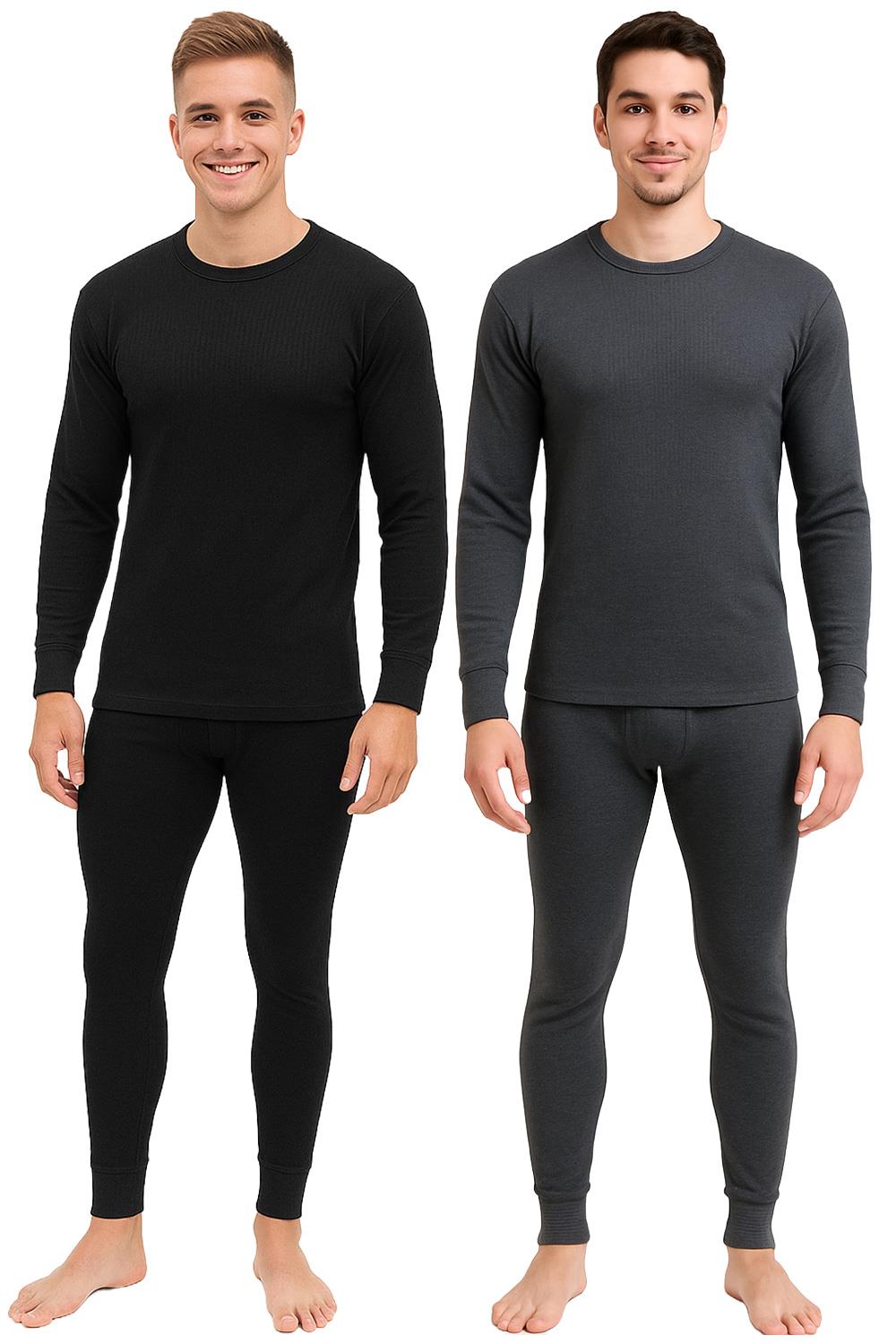 Mens Thermal Underwear Long Johns Top Bottom TShirt Short Long Sleeve 2 Pack - Picture 4 of 42