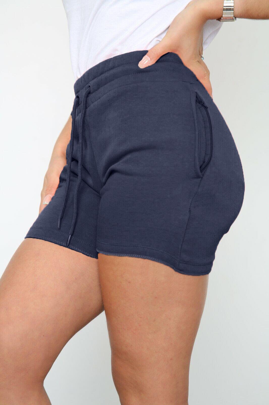 Ladies Shorts Summer Gym Sweat Fleece Tie Elasticated Waist Cycling Pants S-XL - Picture 17 of 21