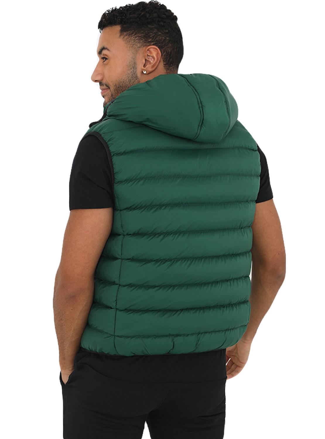 Mens Hooded Gilet Body Warmer Sleeveless Padded Puffer Quilted Jacket BRAVE SOUL - Picture 13 of 17