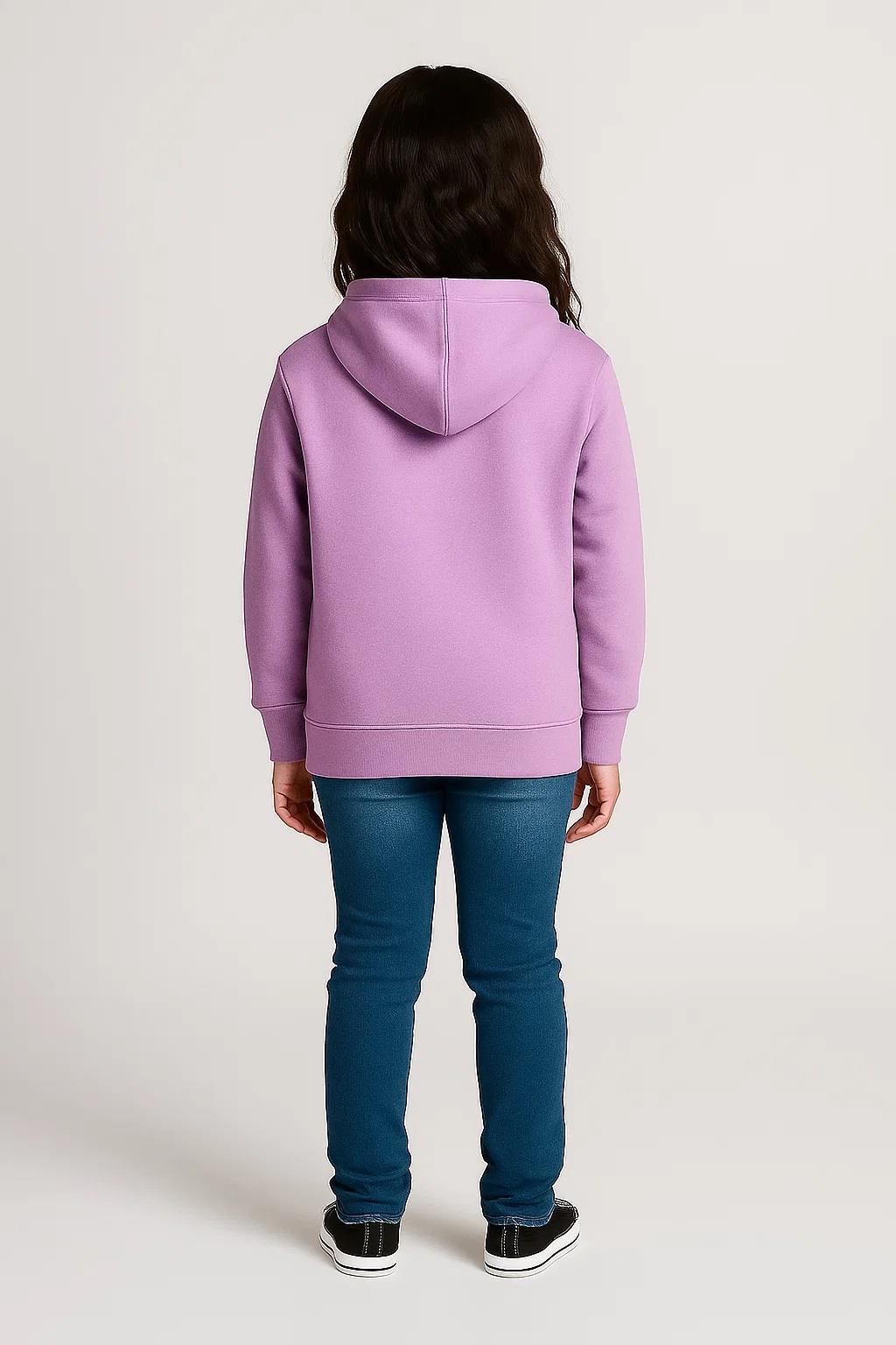 Kids Girls Boys Plain Hooded Jumper Fleece Pullover Hoodie Unisex Sweatshirt - Picture 123 of 128