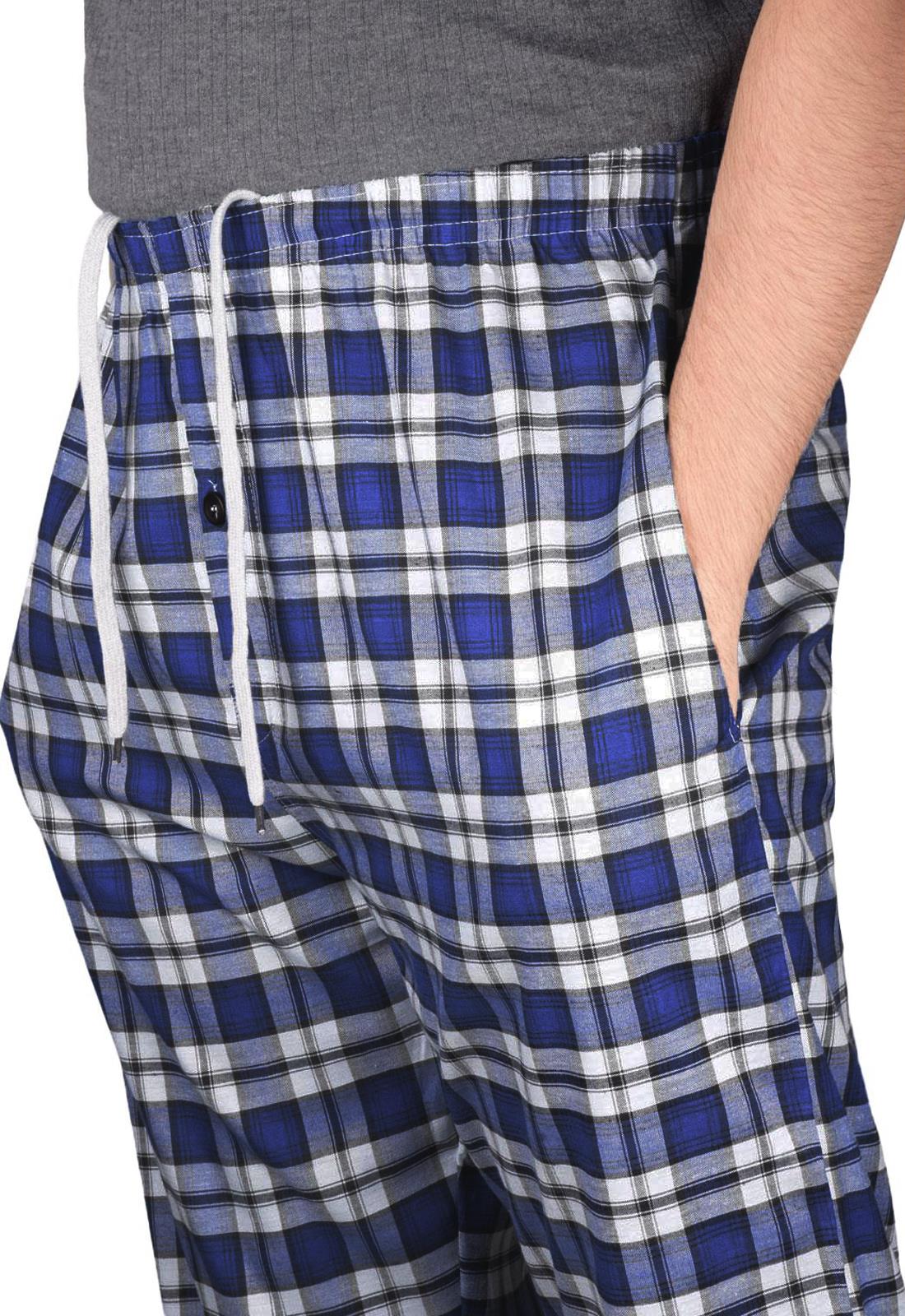 Paquete de 2 pantalones de pijama para hombre tejidos a cuadros de algodón ropa de dormir a cuadros pantalones de salón - Imagen 22 de 33