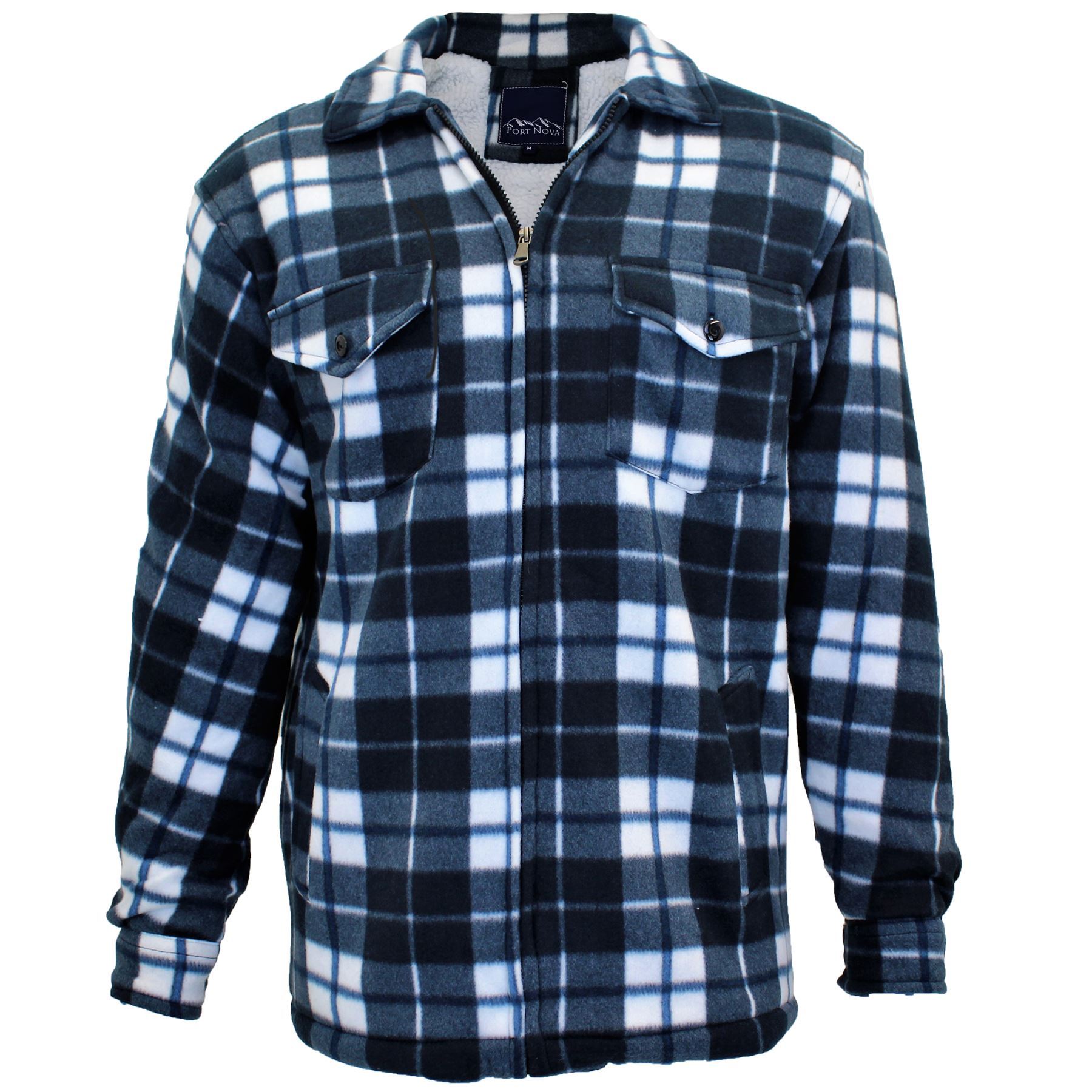 Mens Port Nova Lined Padded Shirt Poly lined Check pattern Lumberjack