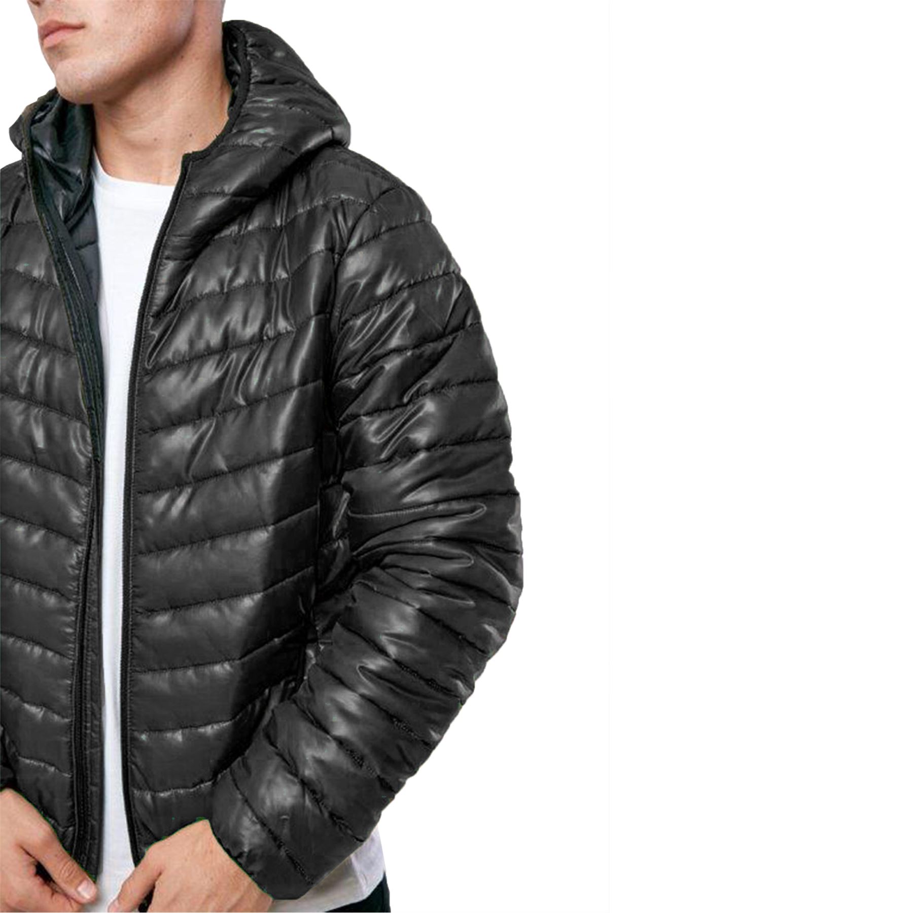 shiny quilted puffer jacket