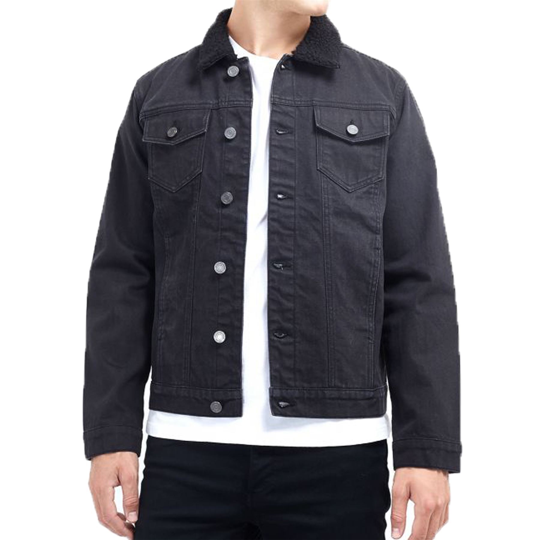 brave soul denim jacket with fleece collar
