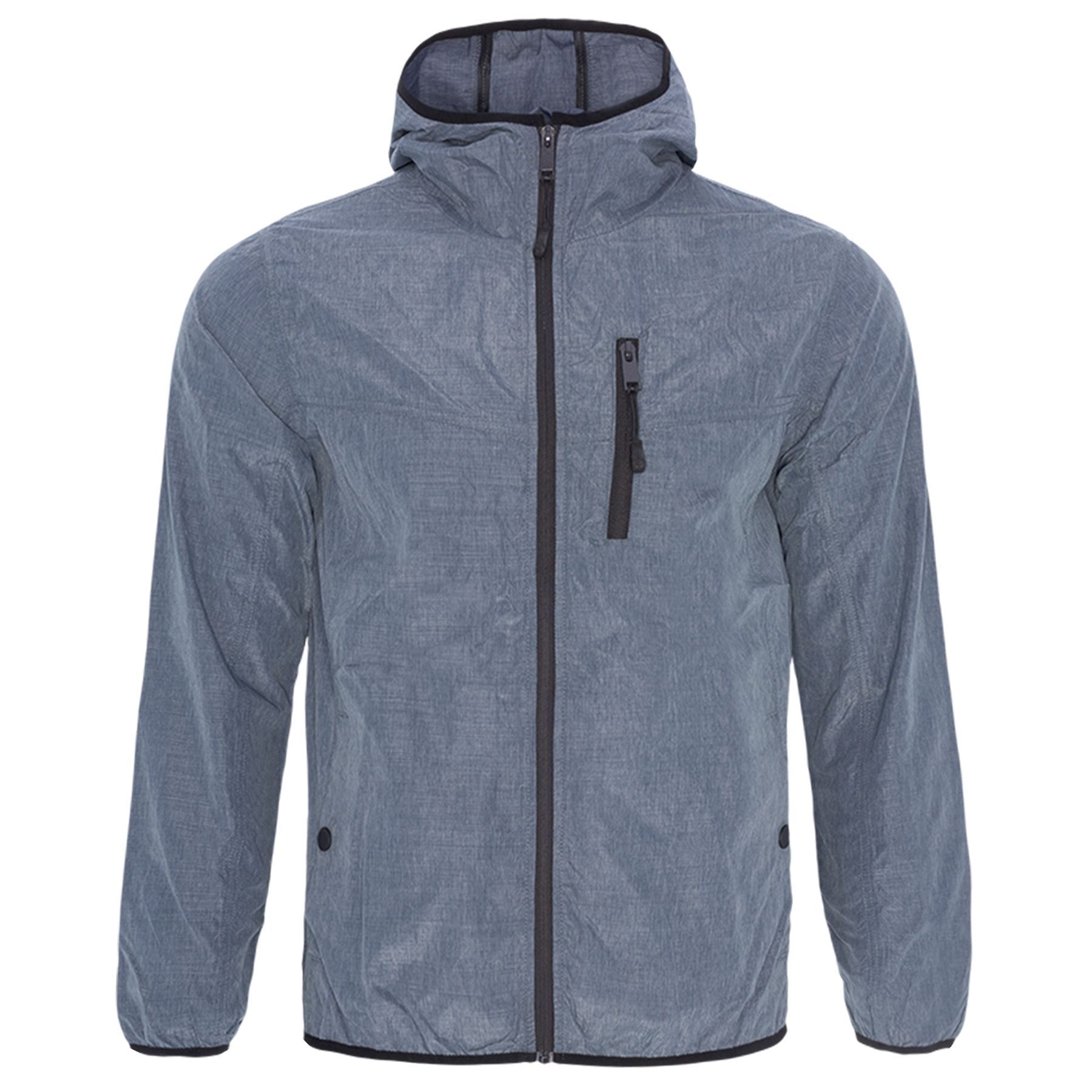 Mens Windbreaker Jacket Crosshatch Coat Hooded Mesh Lined Zip WILLARY Summer New