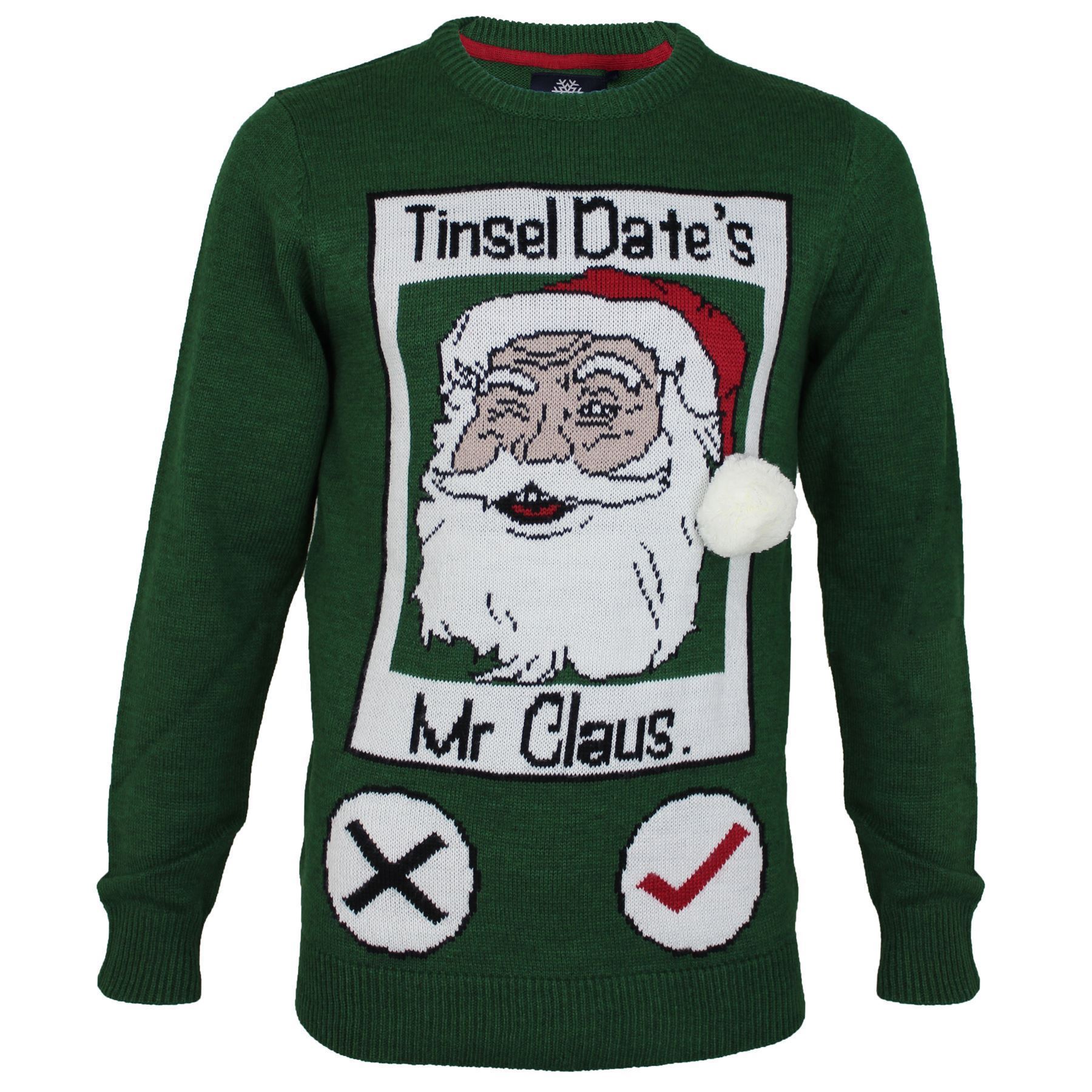 Mens Threadbare Christmas Jumper Xmas Novelty Funny Sweater Santa Elf