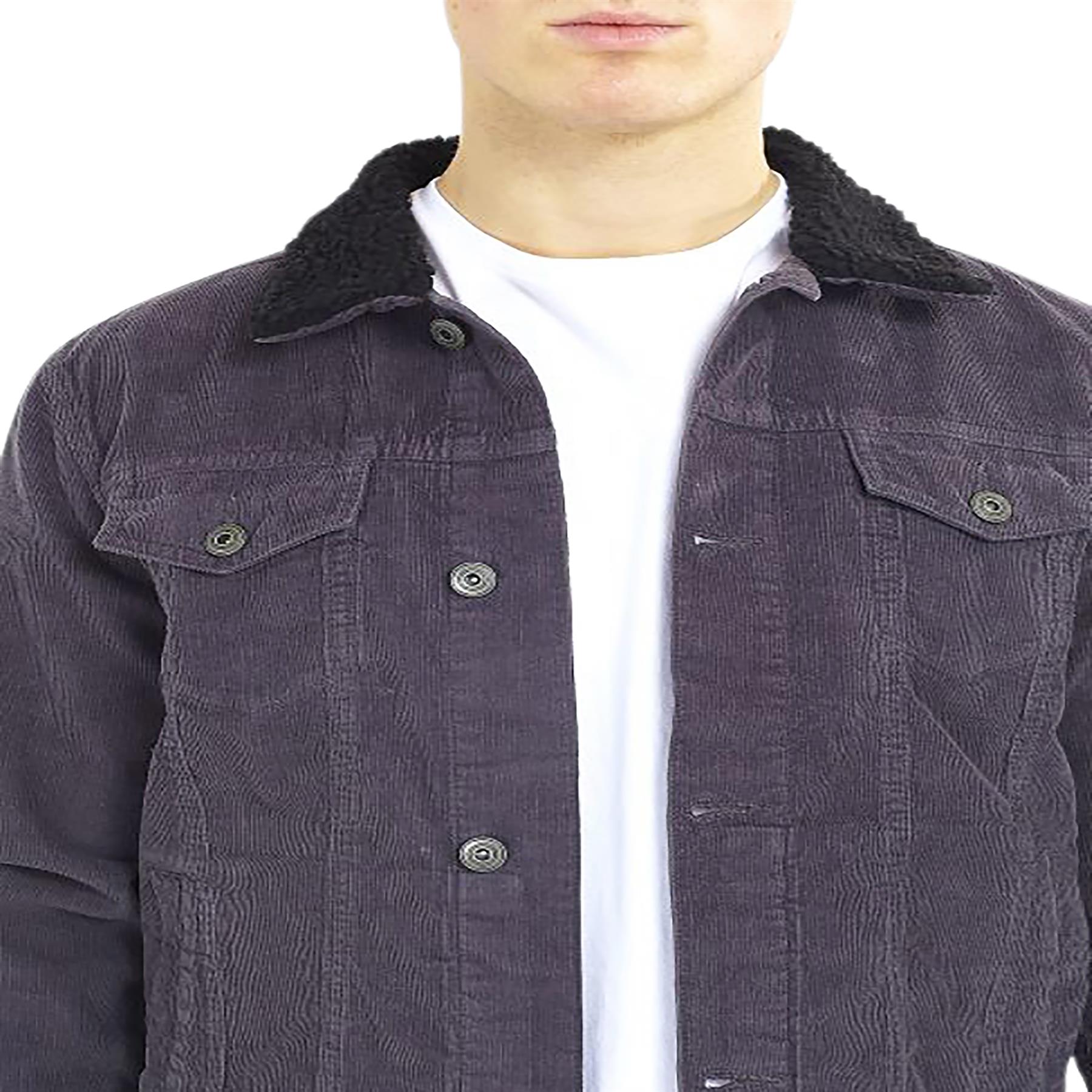 borg lined cord jacket mens