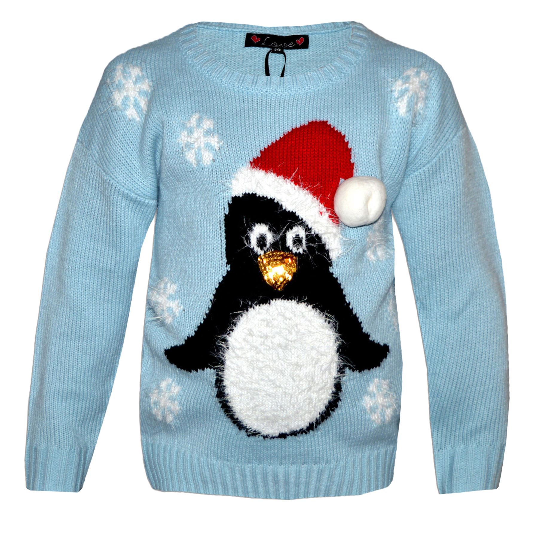 Girls Kids Novelty Christmas Xmas 3D Snowman Polar Bear Snow Knit