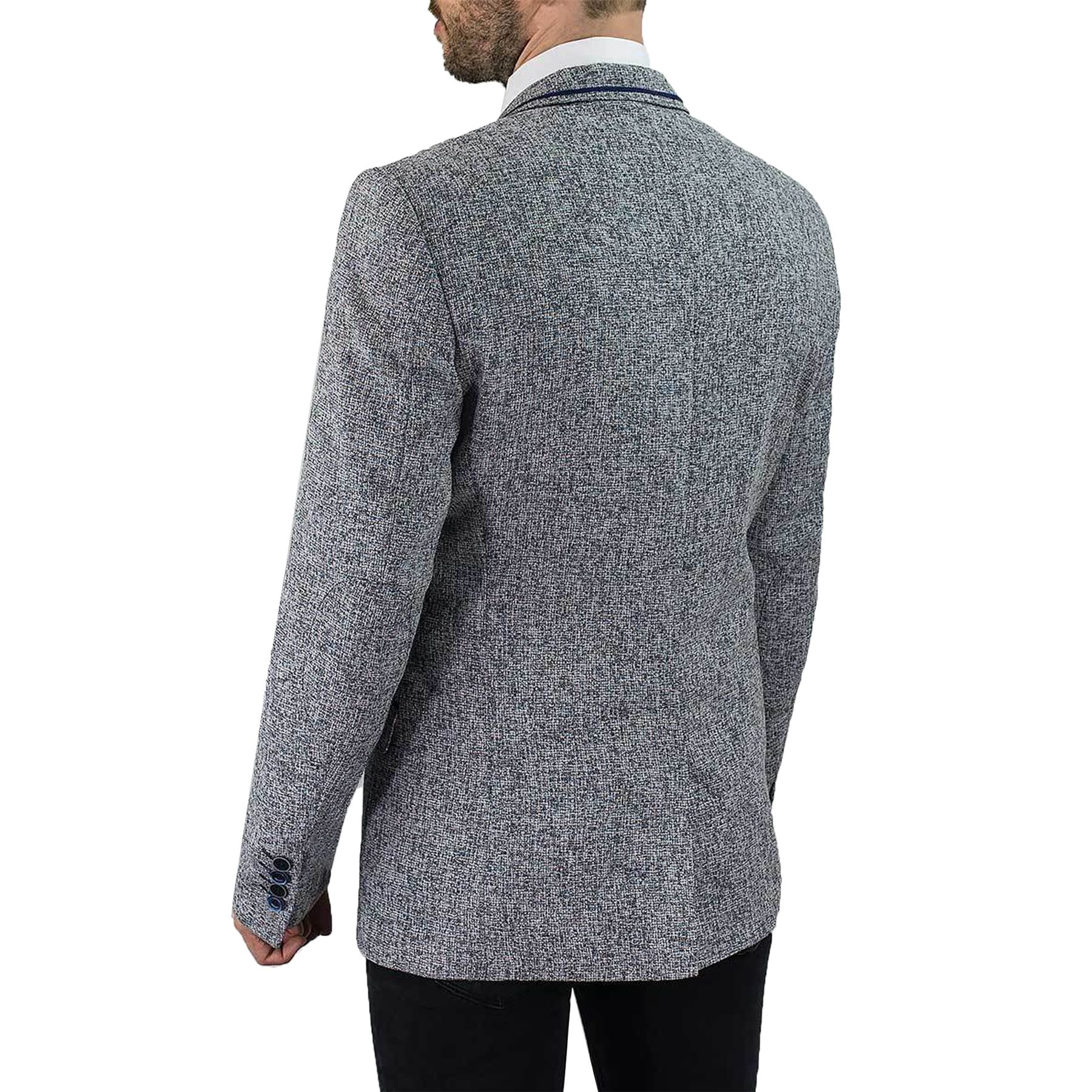 Men's Patches Lapel Blend Colour Blazer Clayton Style Cavani Canvas Grey Jacket Elbow zwz4Cr