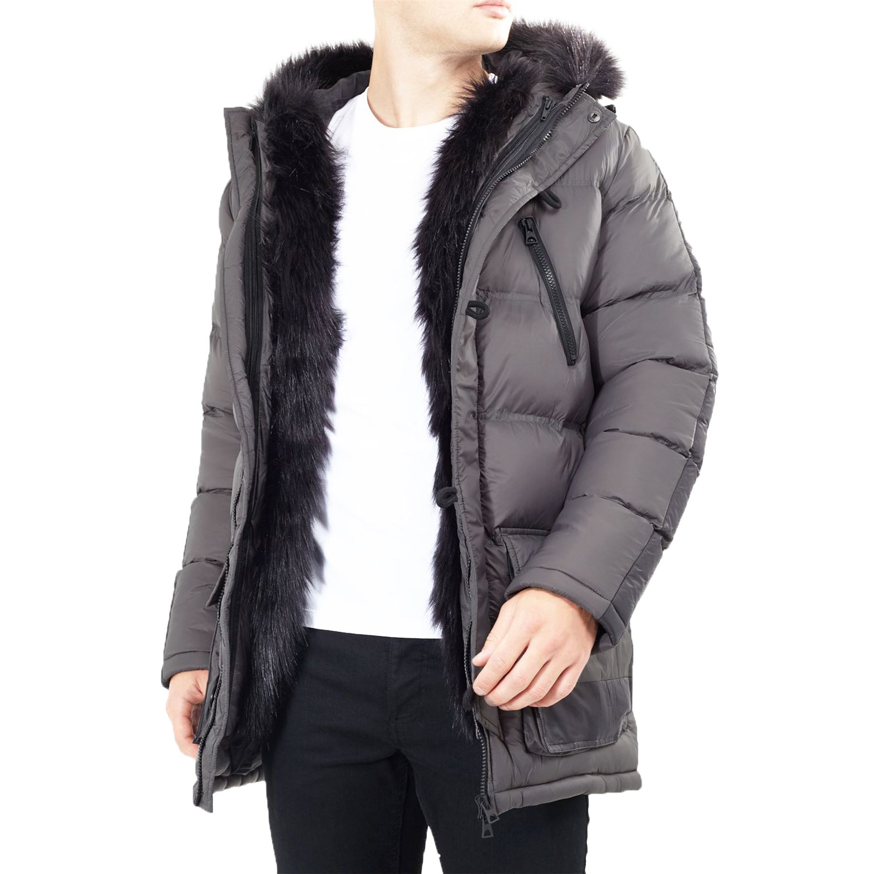 puffer coat with fur inside