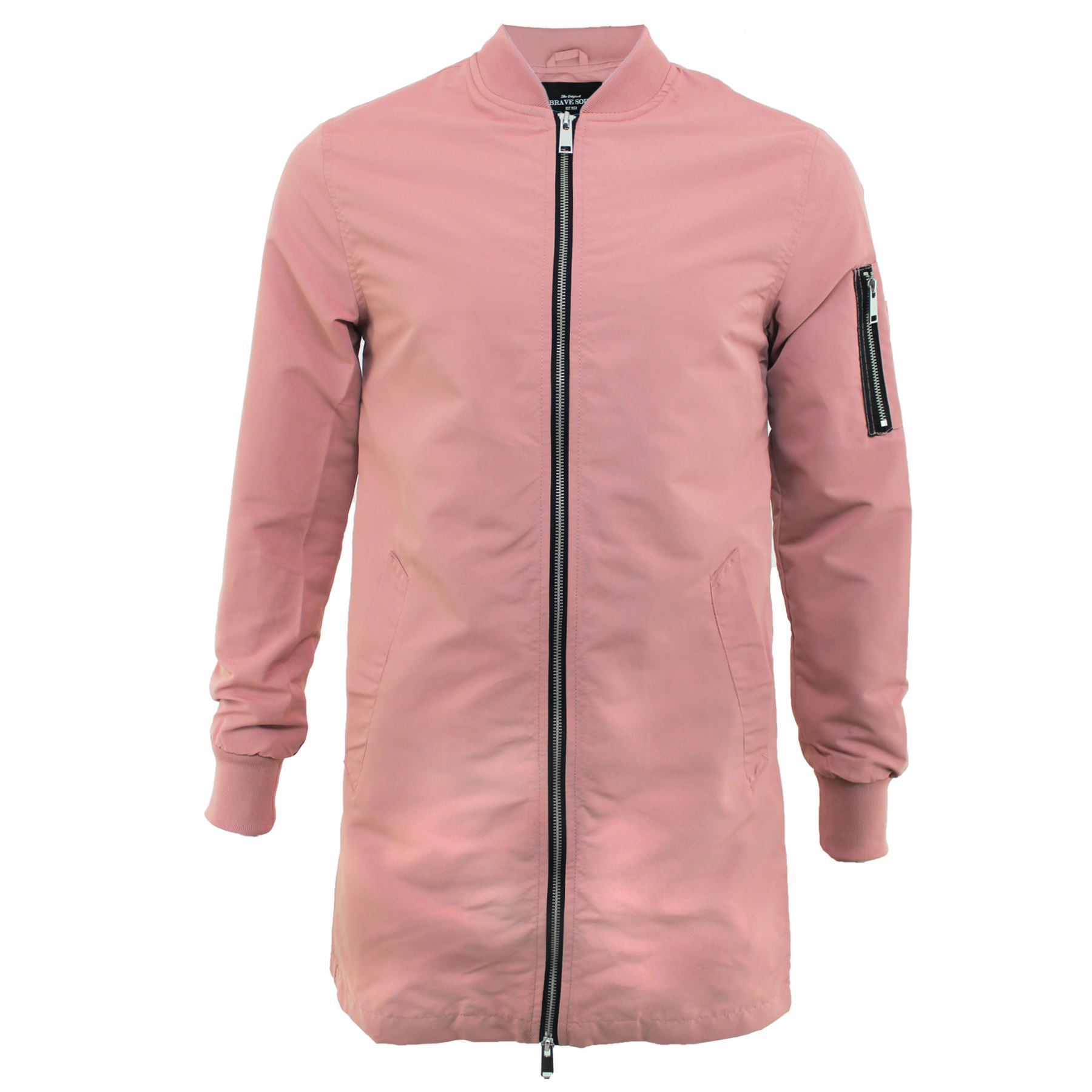 Mens Brave Soul Finnish Lightweight Longline MA1 Bomber Mac Jacket