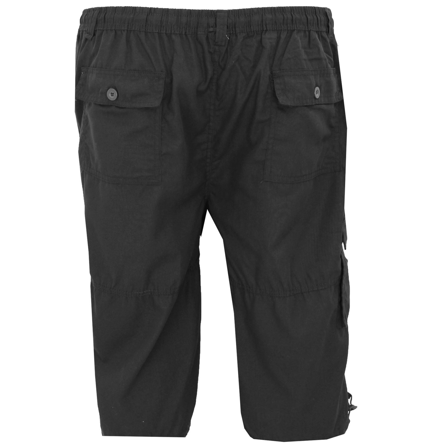 Mens Duke King Big Size Elasticated Cargo Summer Shorts 3//4 Length Casual Pants