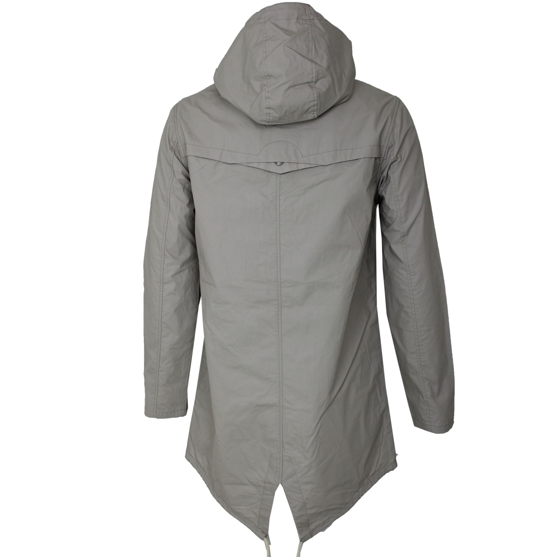 Mens Threadbare Longline Mod Jacket Hooded Fishtail Parka Drawstring ...