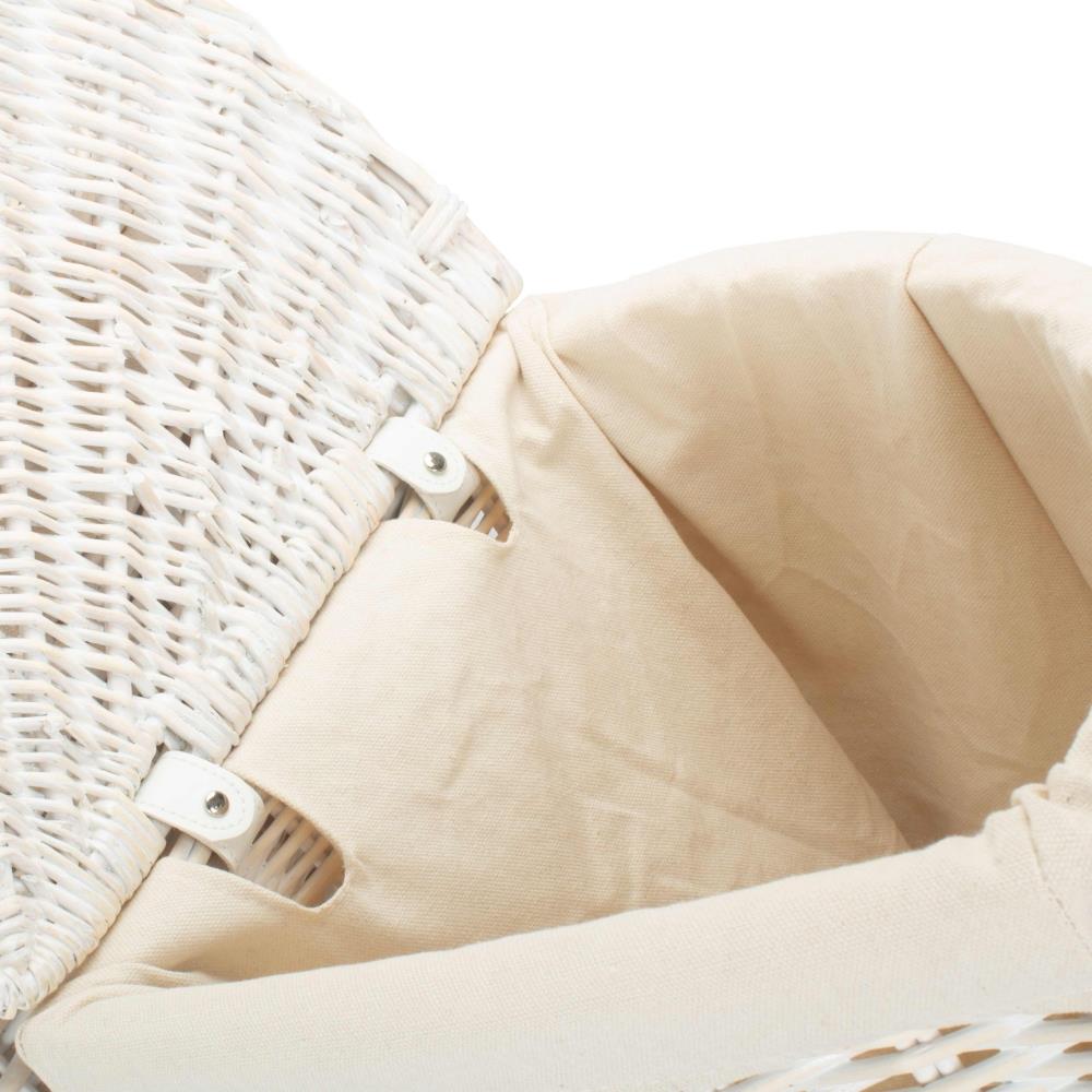 Corner White Wash Laundry Basket with a White Lining - Picture 25 of 26