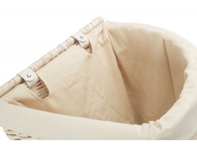 Corner White Wash Laundry Basket with a White Lining - Picture 11 of 26
