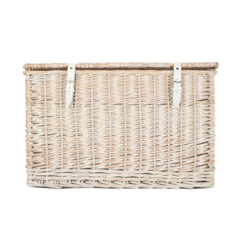 61cm White Wash Chest Picnic Wicker Basket - Picture 29 of 36