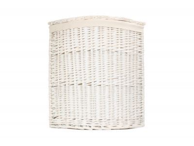 Corner White Wash Laundry Basket with a White Lining - Picture 19 of 26