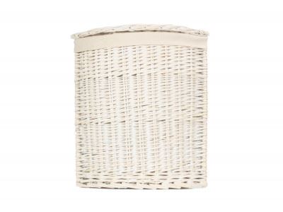 Corner White Wash Laundry Basket with a White Lining - Picture 10 of 26
